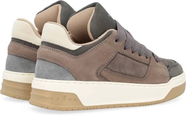 Hogan Gebonden Sneaker in Rood en Zwart Brown Dames