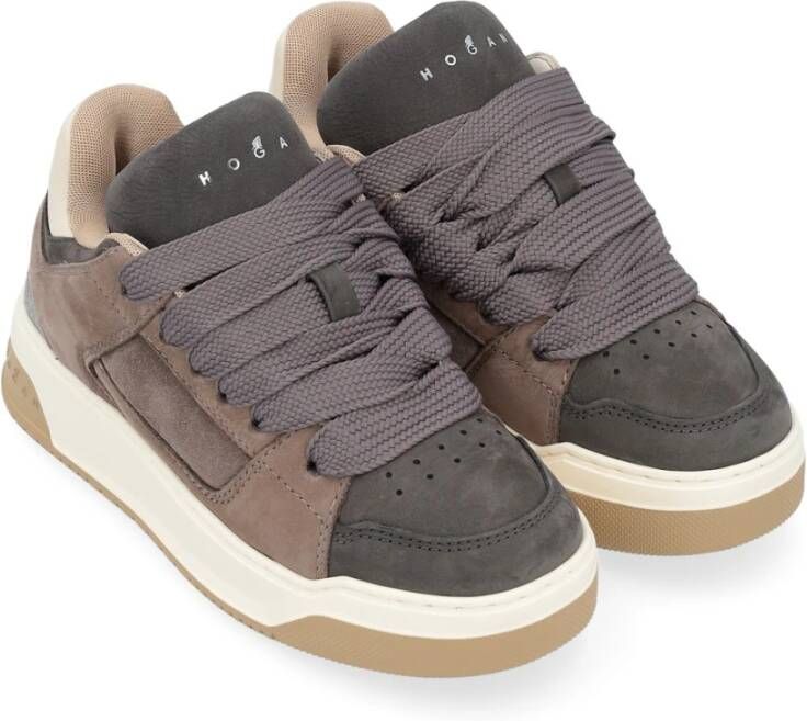 Hogan Gebonden Sneaker in Rood en Zwart Brown Dames