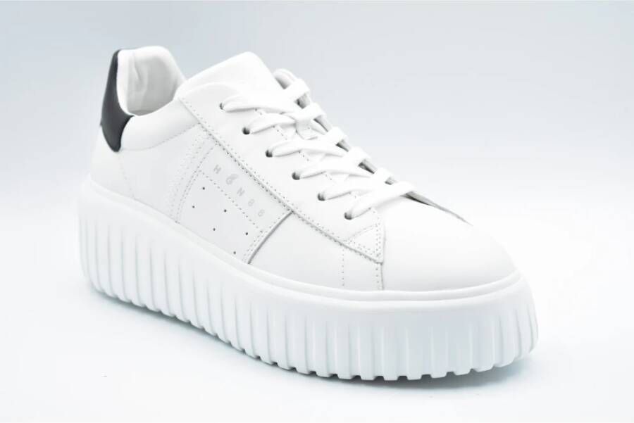 Hogan Geknoopte Zwarte Schoenen Elegante Stijl White Dames