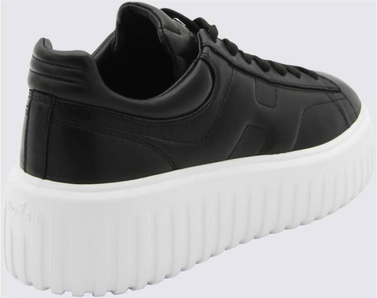 Hogan Gestikte Leren Sneakers Zwart Black Dames