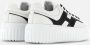 Hogan Gestreepte leren sneakers in zwart en wit White Dames - Thumbnail 3