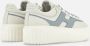 Hogan Gestreepte leren sneakers ivoor blauw detail White Dames - Thumbnail 3