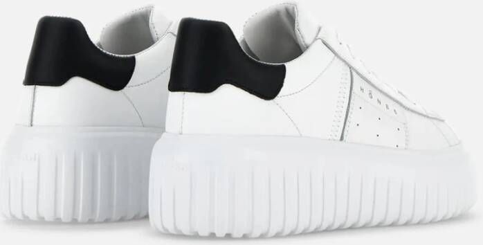 Hogan Gestreepte Leren Sneakers Witte Rubberen Zool White Dames