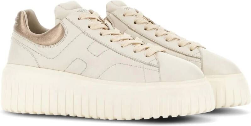 Hogan Gestreepte Sneakers Beige Dames