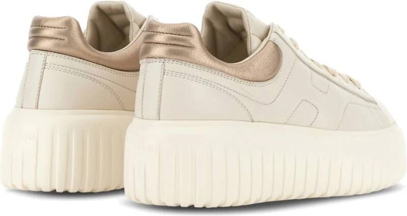 Hogan Gestreepte Sneakers Beige Dames