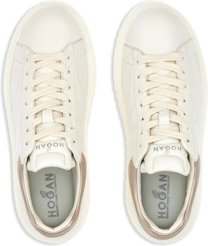 Hogan Gestreepte Sneakers Beige Dames