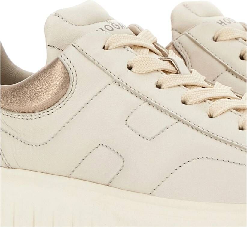 Hogan Gestreepte Sneakers Beige Dames