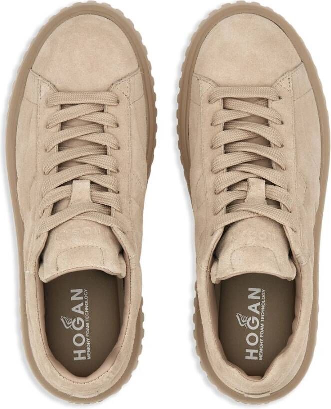 Hogan Gestreepte Sneakers Beige Dames