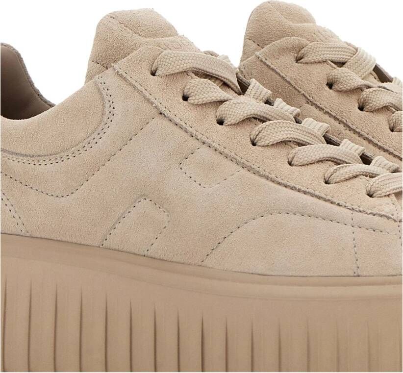 Hogan Gestreepte Sneakers Beige Dames