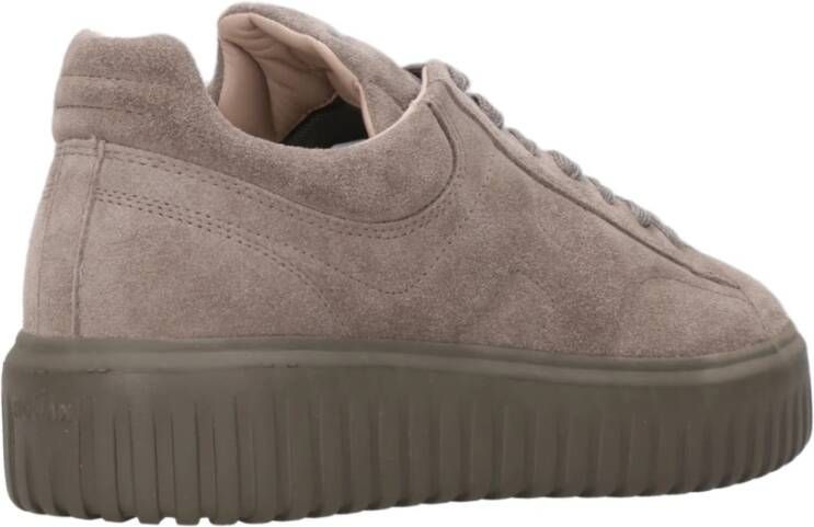 Hogan Gestreepte Suède Sneakers Beige Heren