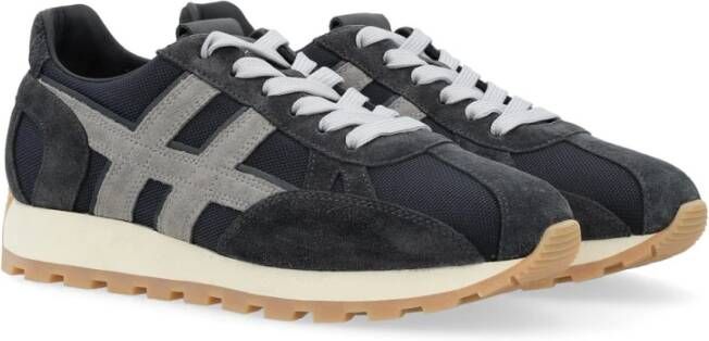 Hogan Geveterde Slash Sneakers Black Heren