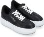 Hogan Geveterde Sneaker in Zwart Leer Black Dames - Thumbnail 4