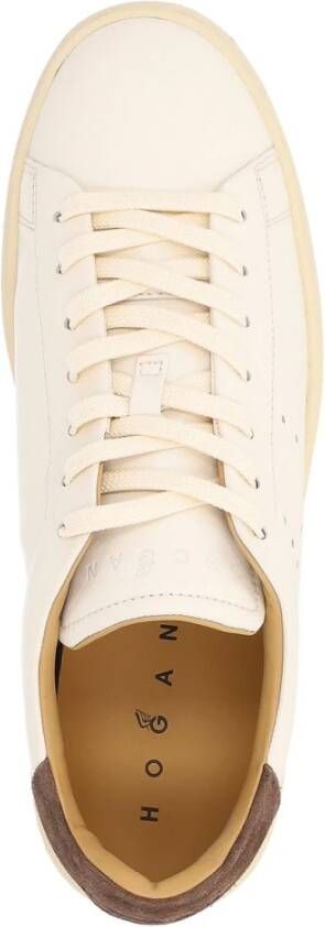 Hogan Geveterde Sneakers met H-patroon Gaten White Heren