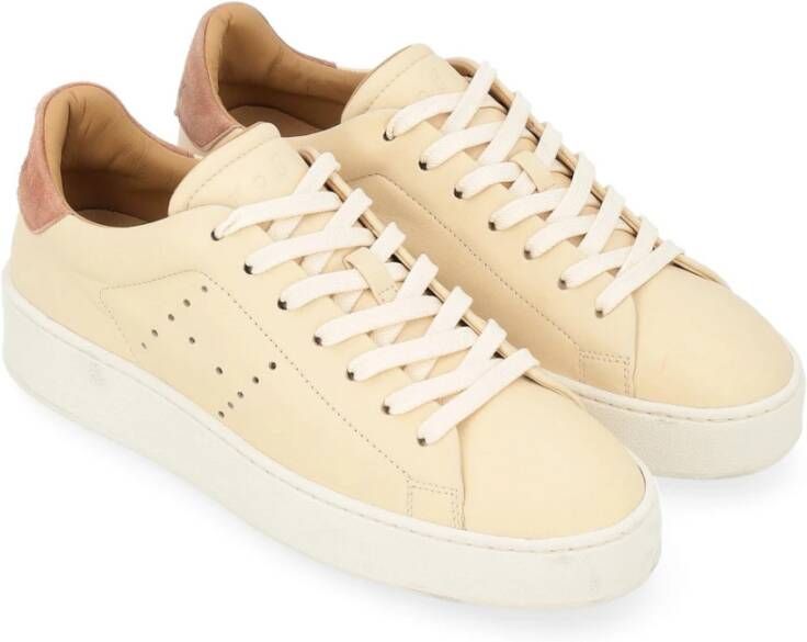 Hogan Geveterde Stijl Sneakers met Gaten Beige Dames