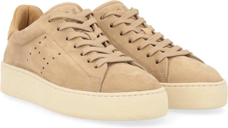 Hogan Geveterde Stijl Sneakers met Gaten Brown Dames