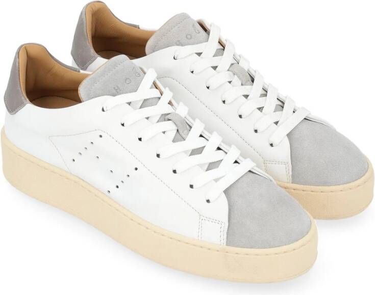 Hogan Geveterde Stijl Sneakers met Gaten White Dames