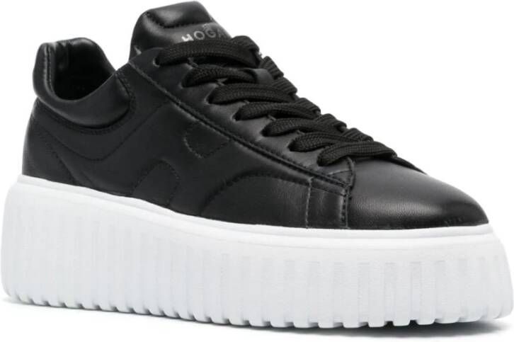 Hogan Gewatteerde Leren Sneakers Zwart Black Dames