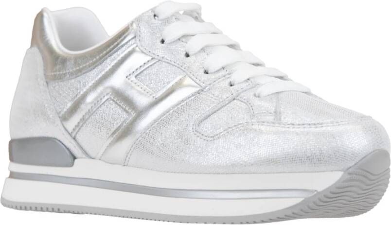 Hogan Glitter Leren Veterschoenen Gray Dames