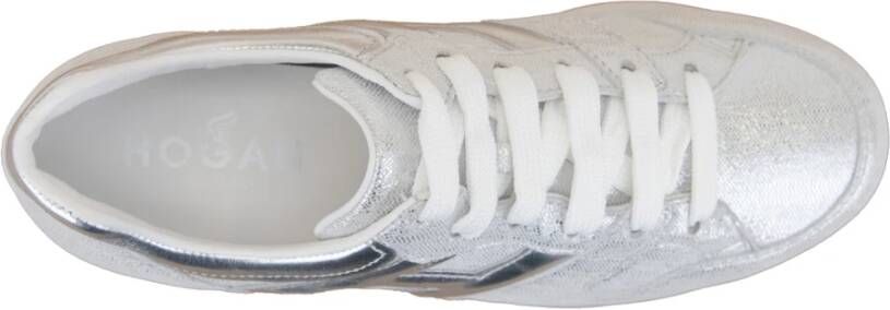 Hogan Glitter Leren Veterschoenen Gray Dames