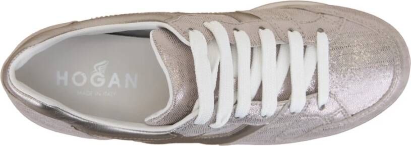 Hogan Glitter Leren Veterschoenen Pink Dames