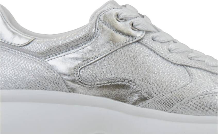 Hogan Glitter Leren Veterschoenen Vrouwen Gray Dames