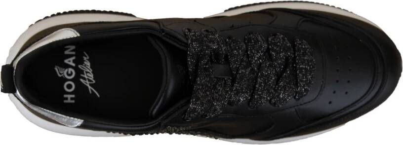 Hogan Glitter Veterschoenen voor Vrouwen Black Dames