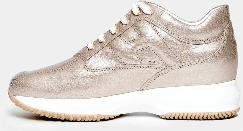 Hogan Gouden Interactieve Sneakers voor Vrouwen Beige Dames