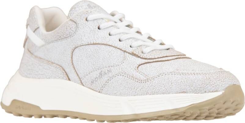 Hogan Granaat Leren Veterschoenen Beige Heren