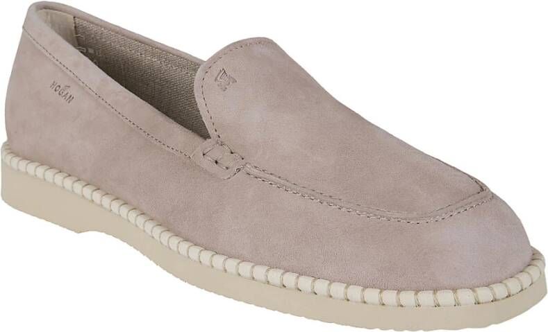 Hogan Grijze Stoom Loafers Gray Dames