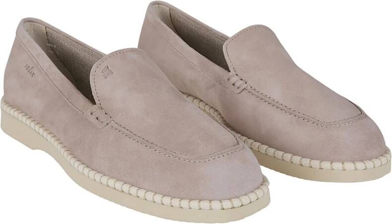 Hogan Grijze Stoom Loafers Gray Dames