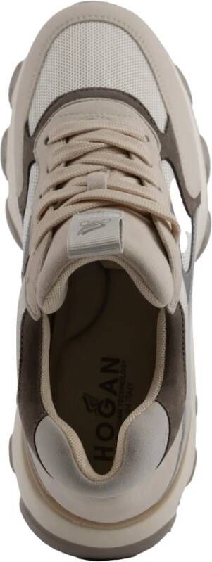 Hogan Grijze Leren Sneakers met Technische Stofdetails Gray Dames