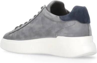 Hogan Grijze Leren Sneakers Ronde Neus Gray Heren