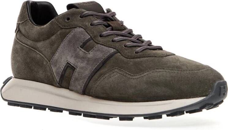 Hogan Grijze Retro Hardloopschoenen van Suède Gray Heren