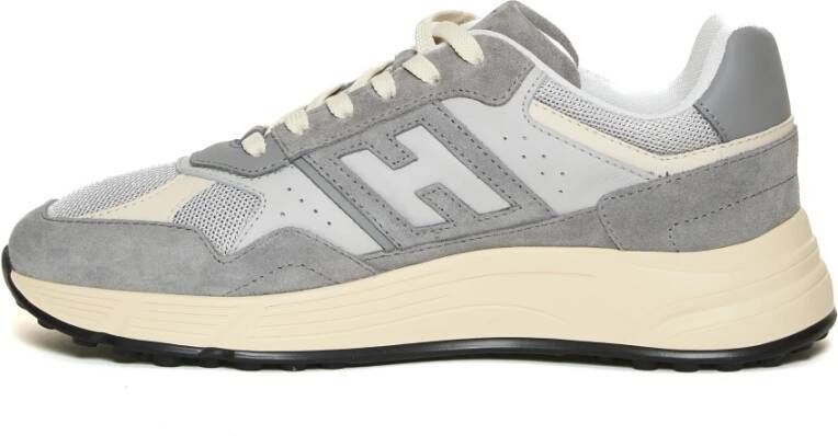 Hogan Grijze Sneakers Hyperlight Leer Mesh Gray Heren