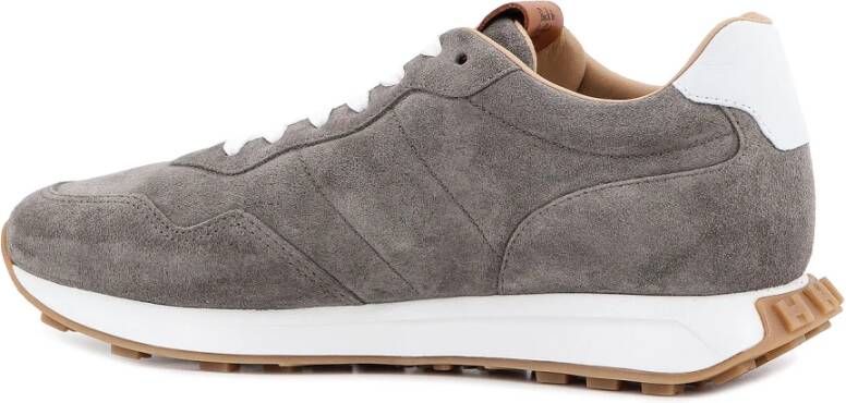 Hogan Grijze Sneakers Memory Foam Leren Patch Gray Heren