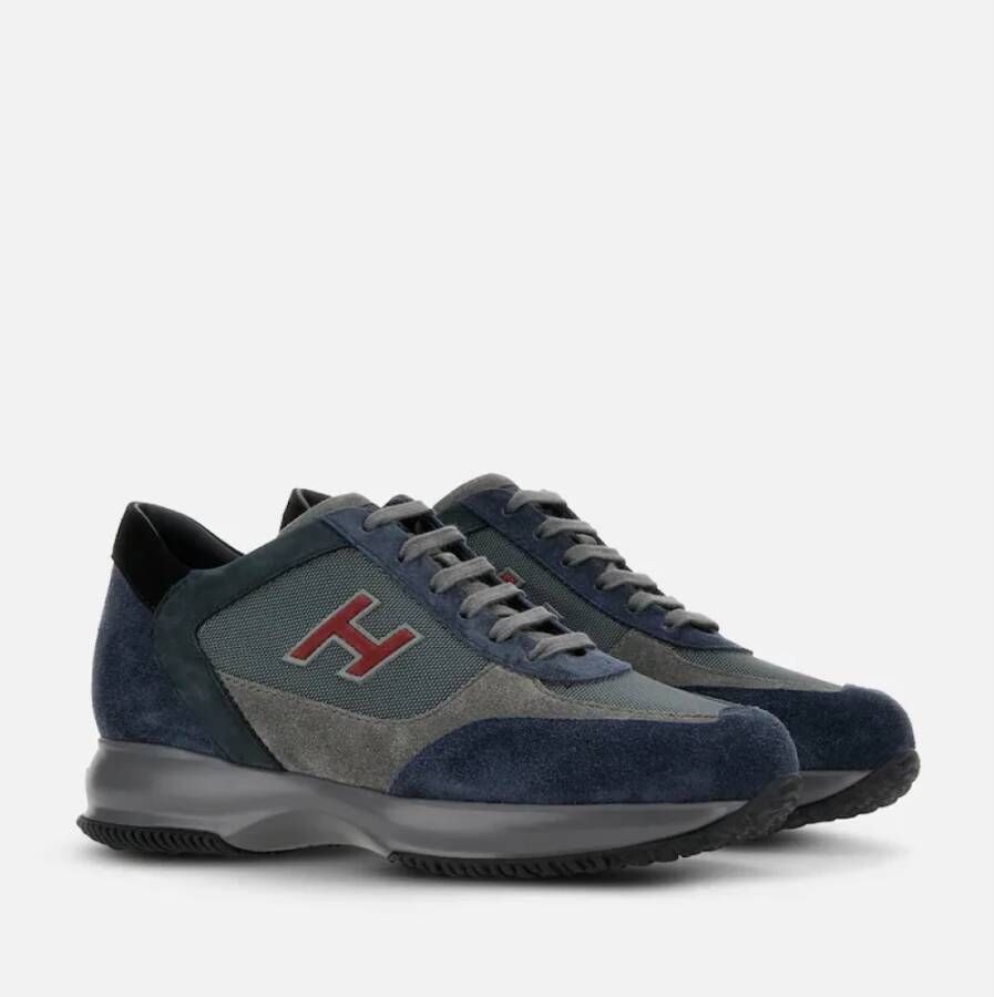 Hogan Grijze Sneakers met Suède en Stof Gray Heren