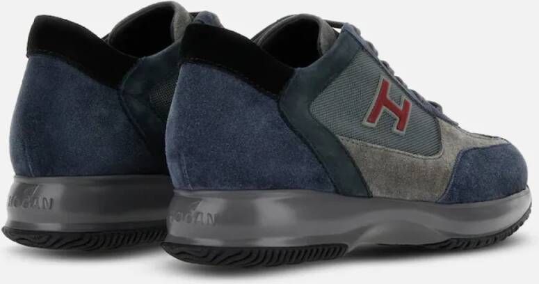 Hogan Grijze Sneakers met Suède en Stof Gray Heren