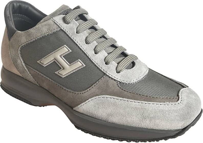 Hogan Grijze Suède en Technische Stof Sneakers Gray Heren