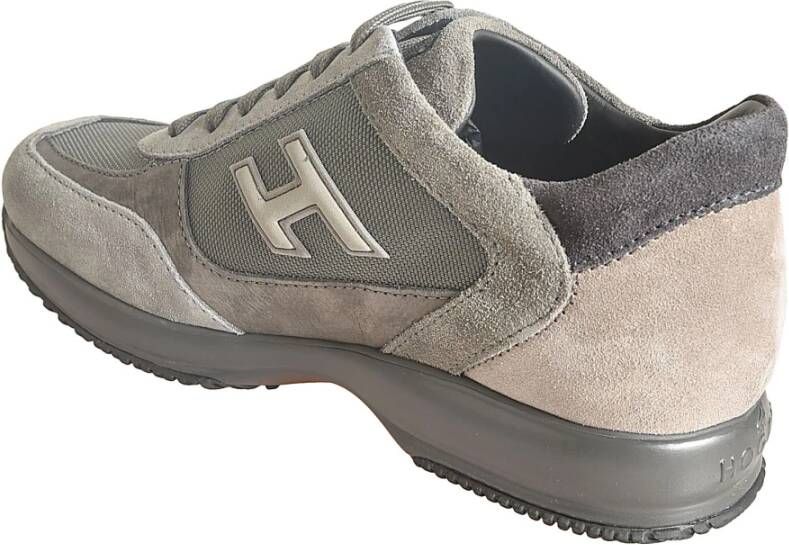 Hogan Grijze Suède en Technische Stof Sneakers Gray Heren