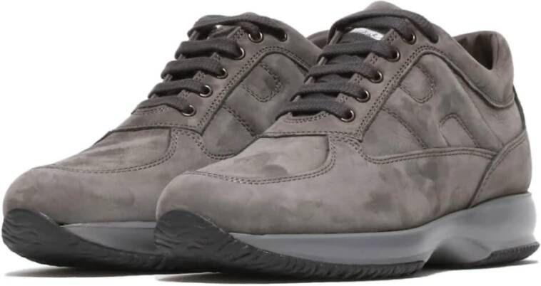 Hogan Grijze Suède Interactieve Sneakers Gray Heren