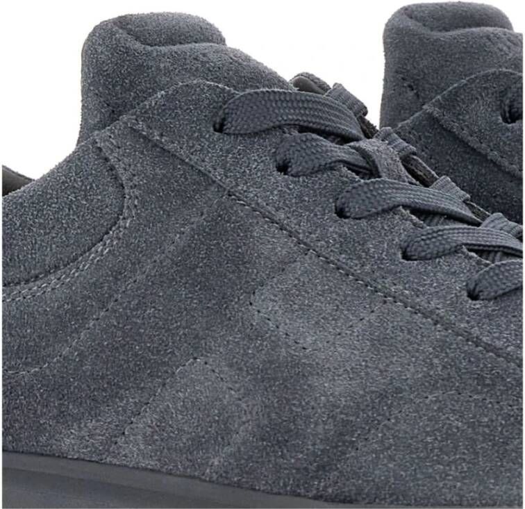 Hogan Grijze Suède Leren Sneakers Dikke Zool Gray Heren