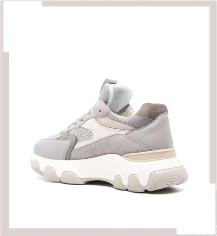 Hogan Grijze Suède Sneakers met Chunky Zool Gray Dames