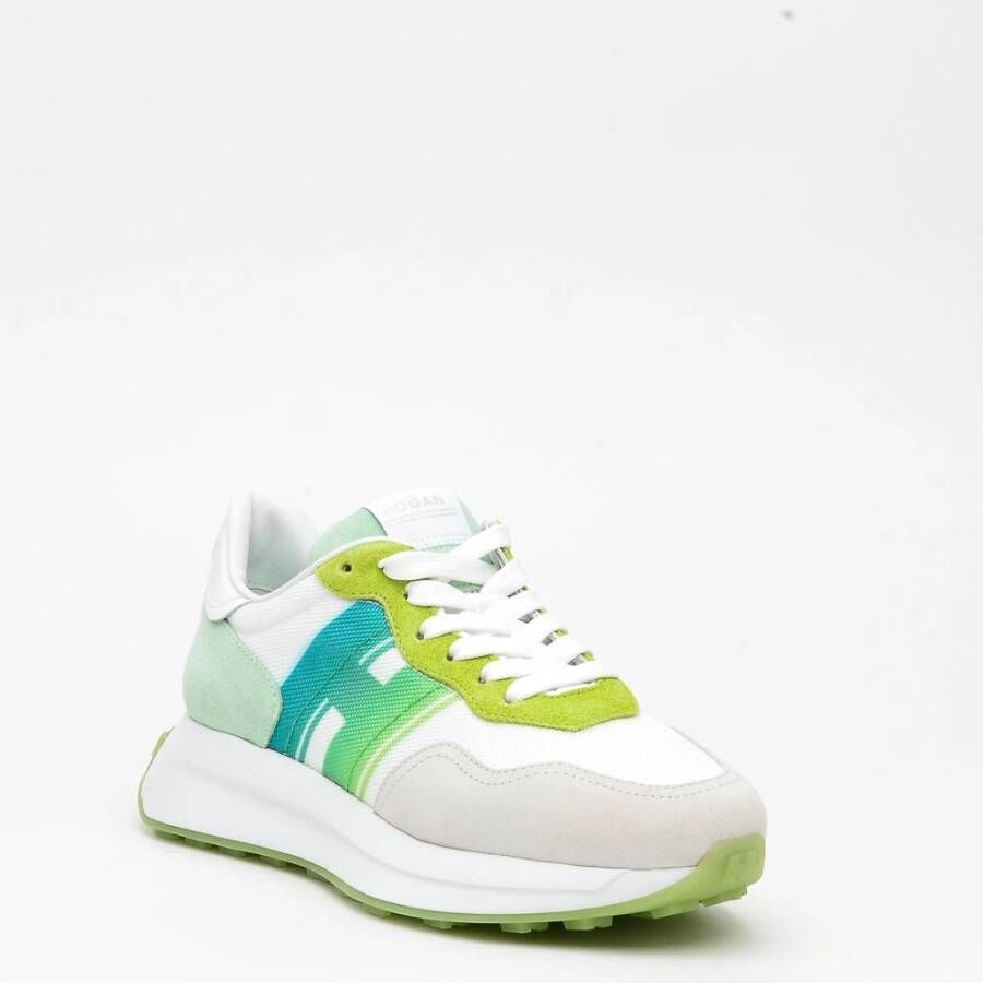 Hogan Groene Grijze en Witte Suède Sneakers Multicolor Dames