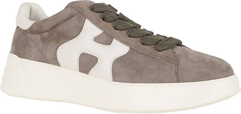 Hogan Groene Sneakers met Leren Detail Green Dames