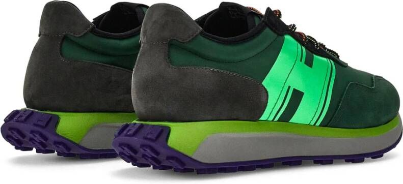 Hogan Groene Sneakers met Technische Stof Inzetstukken Green Heren