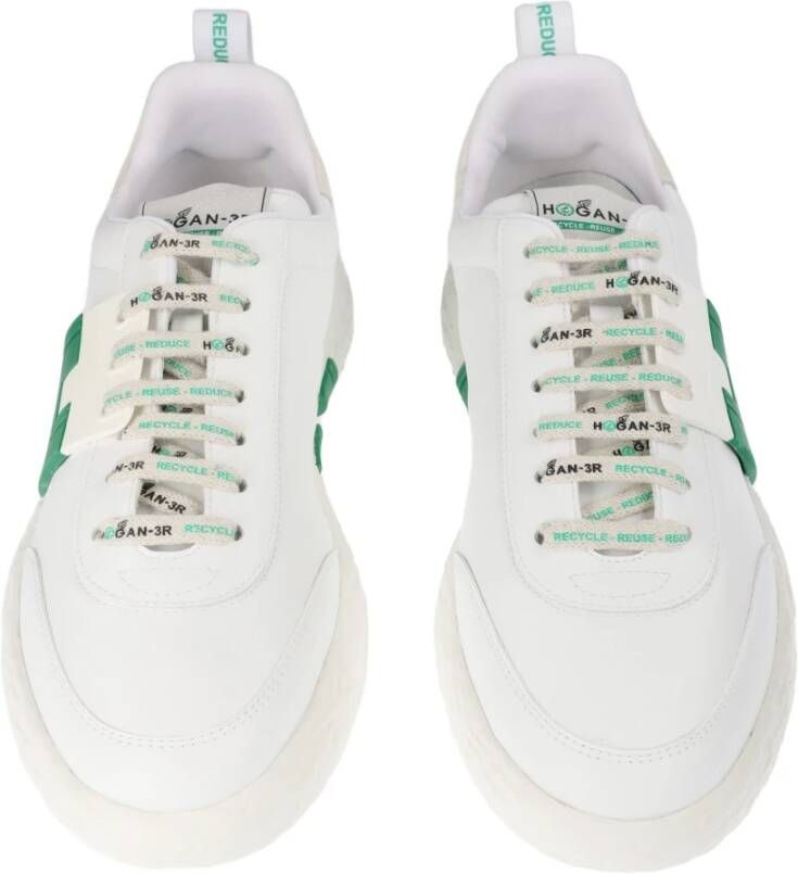 Hogan Groene Sneakers Regular Fit Geschikt voor Alle Temperaturen 100% Leer Green Heren