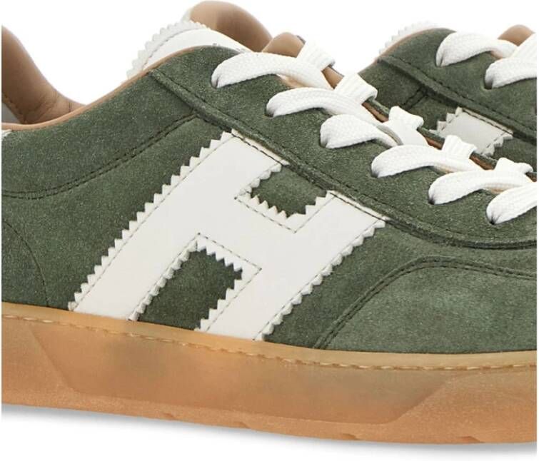 Hogan Groene Suède Leren Sneakers voor Mannen Green Heren