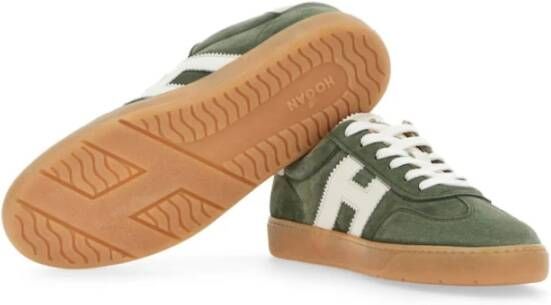 Hogan Groene Suède Leren Sneakers voor Mannen Green Heren