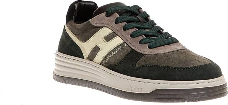 Hogan Groene Suède Basket Sneakers Green Heren