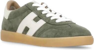 Hogan Groene Suède Sneakers Ronde Neus Green Dames